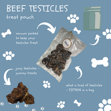 Load image into Gallery viewer, Beef testicles treat pouch - Dog Treats - The Dog Chew Company
