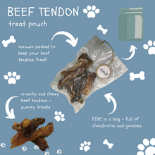 Load image into Gallery viewer, Beef tendons treat pouch - Dog Treats - The Dog Chew Company
